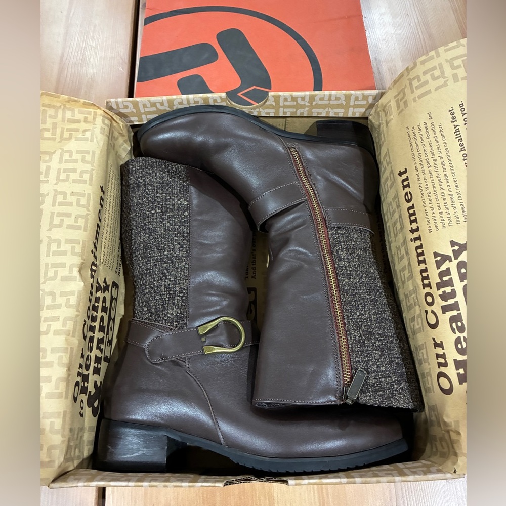 Propet Brown Leather and Tweed Boots
